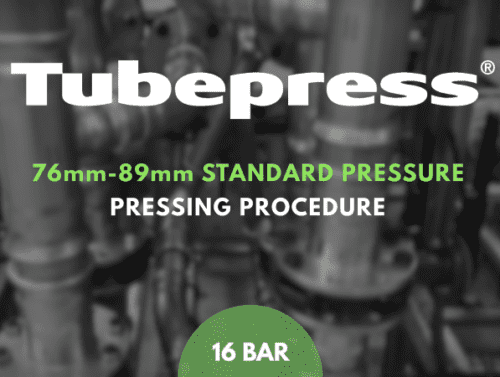 TUBEPRESS® Stainless Steel Press Fit 76mm-89mm Standard Pressure Pressing Procedure